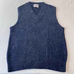 SoHo Mansport Vintage Acrylic Mohair Navy Blue Sweater Vest Men's size Medium